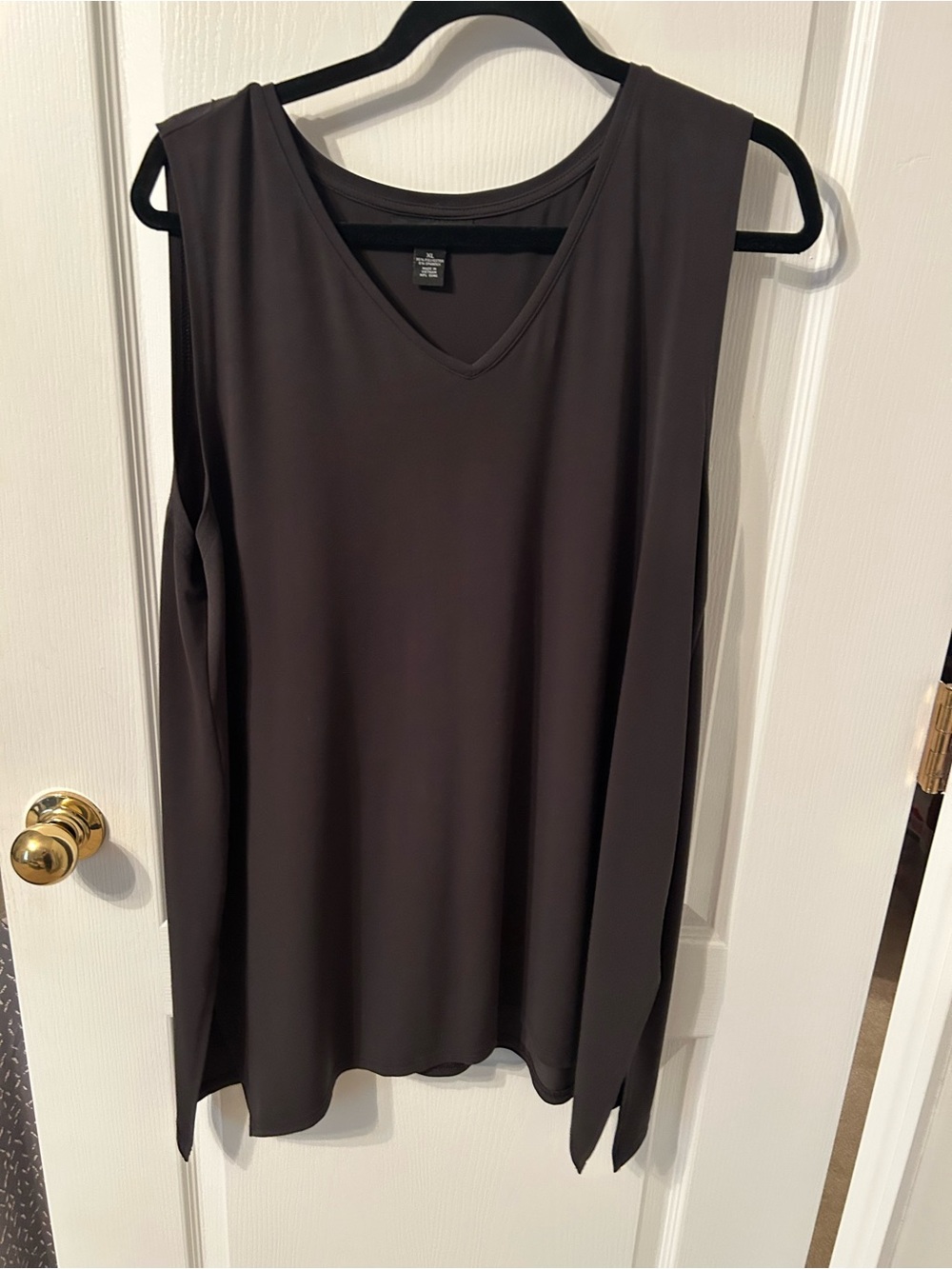 Sleeveless V-Neck Women’s Top - dark grey